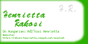 henrietta rakosi business card